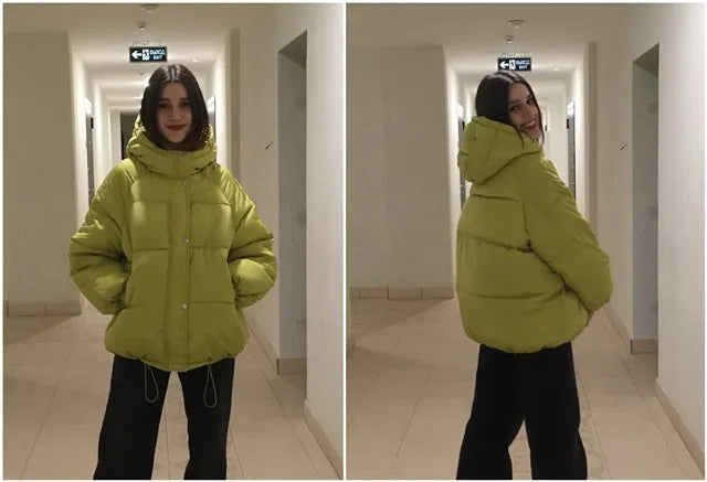 New 2020 Women Short Jacket Winter Thick Hooded Cotton Padded Coats Female Korean Loose Puffer Parkas Ladies Oversize Outwear