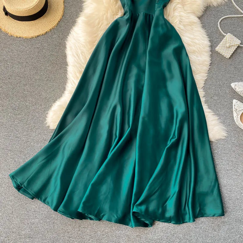 Women Evening Party Dress 2021 New Summer Off Shoulder Sexy Beach Dresses Woman Slim A-line Vingtage Long Robe Vestidos Mujer