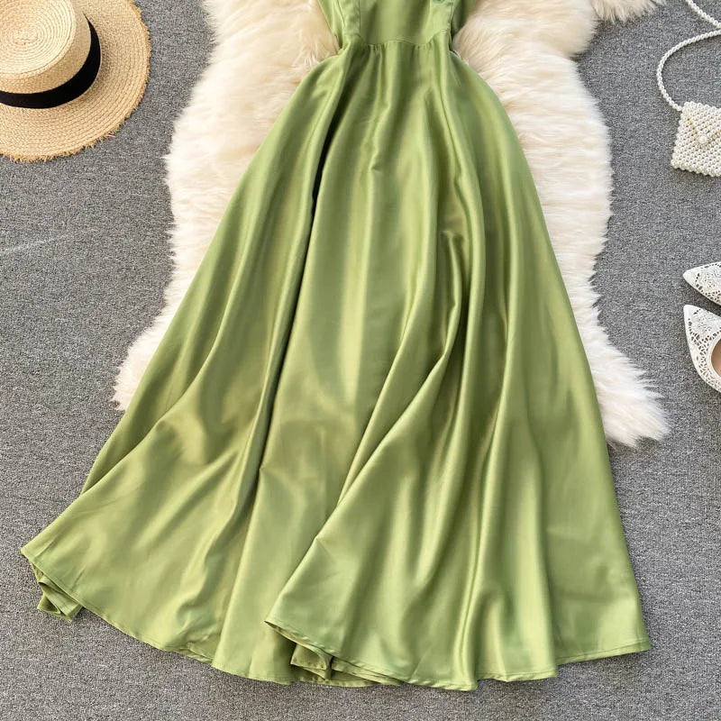 Women Evening Party Dress 2021 New Summer Off Shoulder Sexy Beach Dresses Woman Slim A-line Vingtage Long Robe Vestidos Mujer