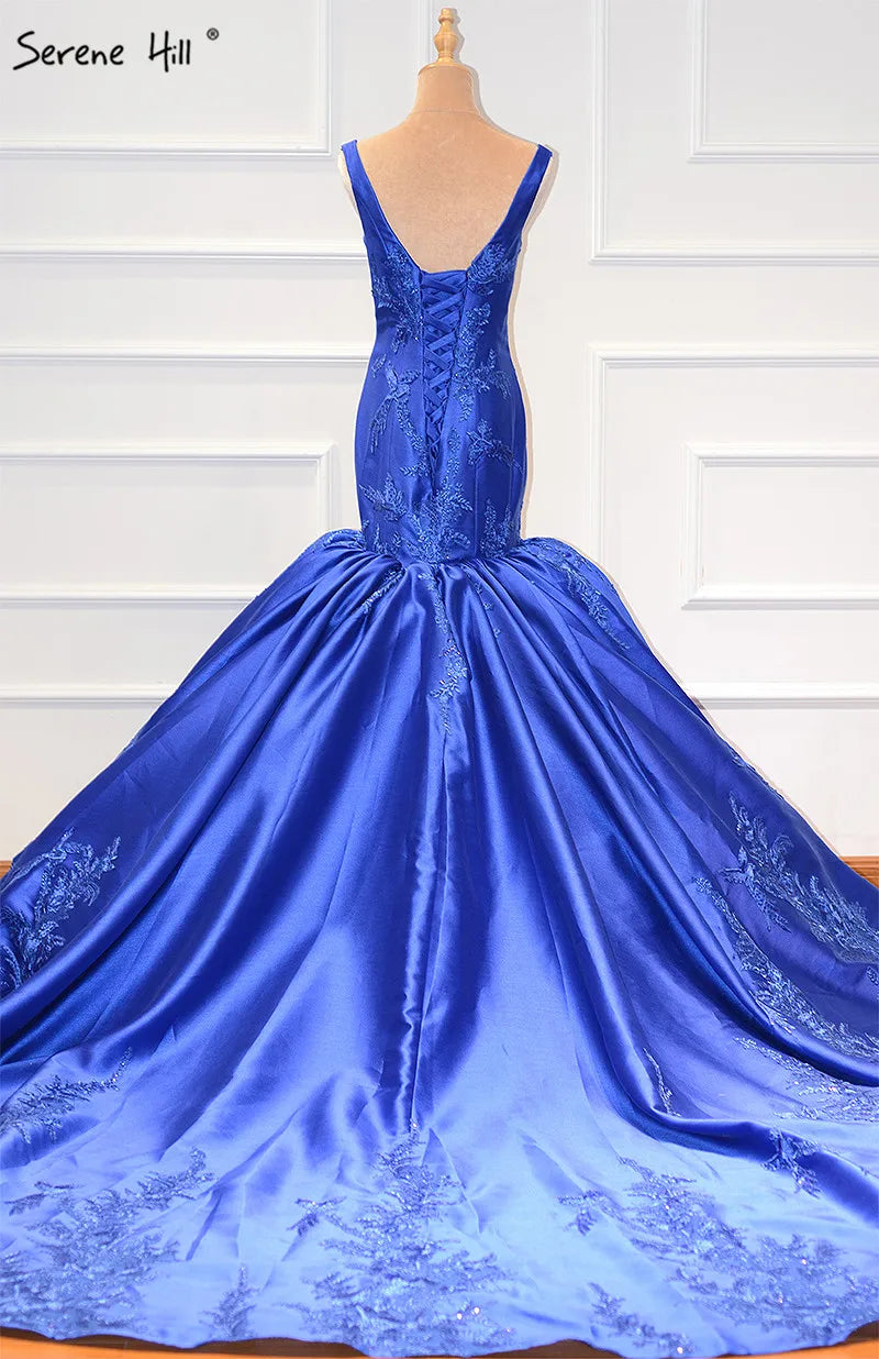 Long Luxury Lace Up Mermaid Wedding Dress Train Sexy Bridal Gowns 2024 Robe De Marriage HM66785 Custom Made