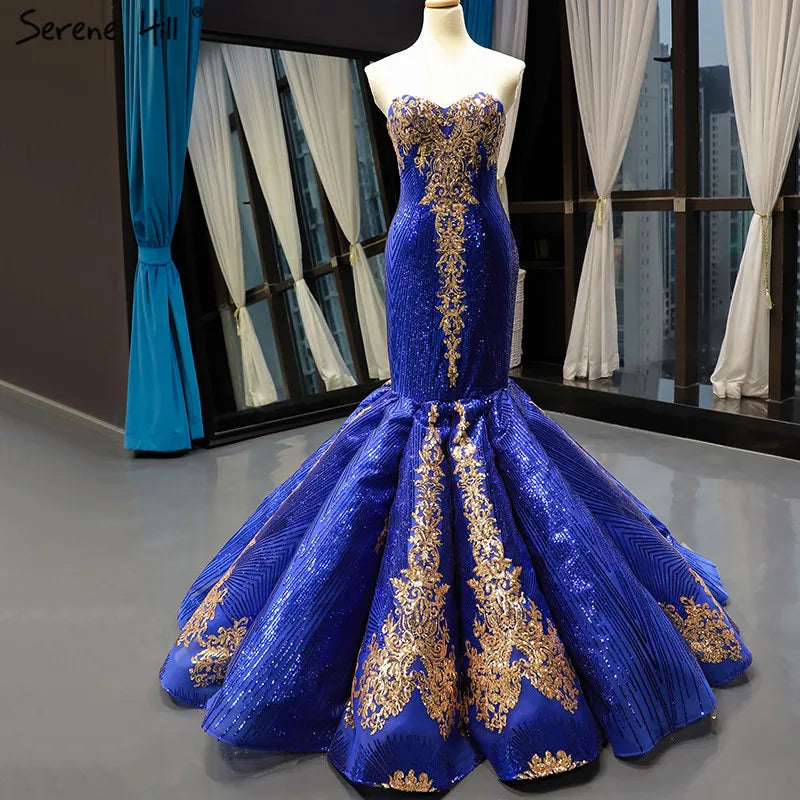 Dubai Blue Sequined Sexy Wedding Dresses 2024 Removable Long Sleeves Luxury Bridal Gowns Real Photo HM66787 Custom Made