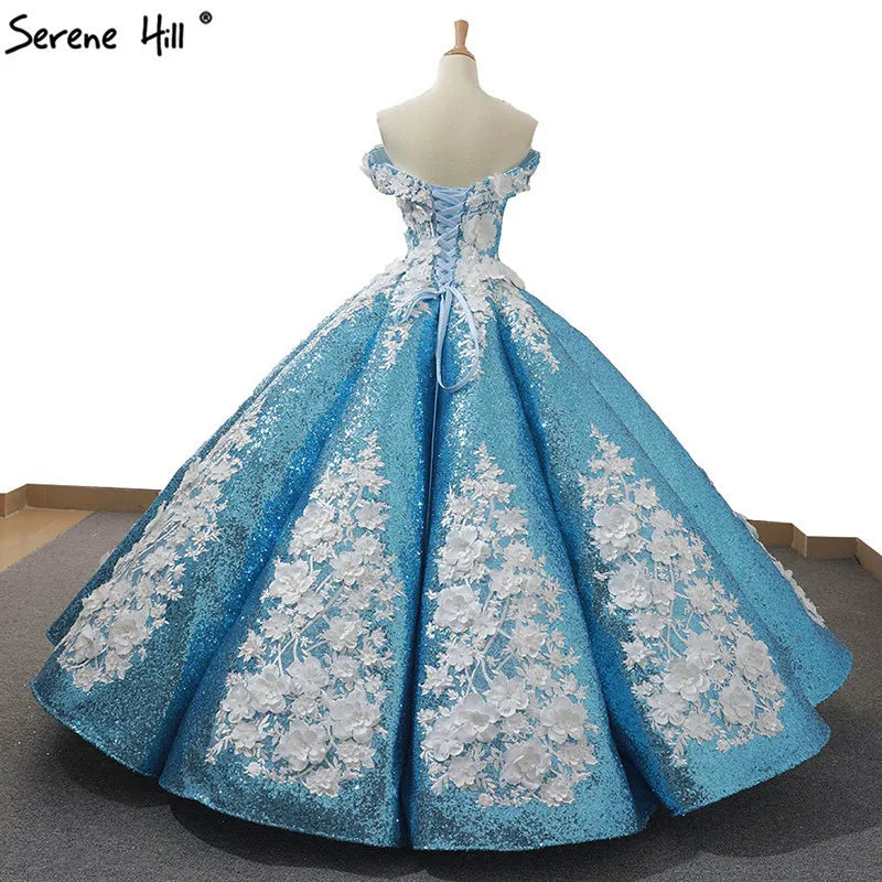Red Bean Handmade Flowers Pearls Wedding Dress 2024 New Fashion Luxury Off Shoulder Sexy Bridal Gown Real Photo 66662