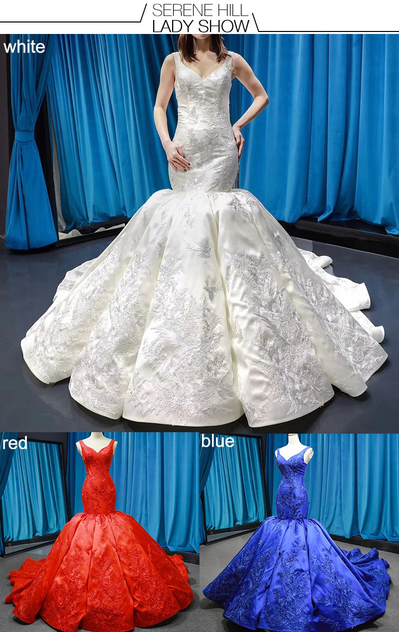 Long Luxury Lace Up Mermaid Wedding Dress Train Sexy Bridal Gowns 2024 Robe De Marriage HM66785 Custom Made