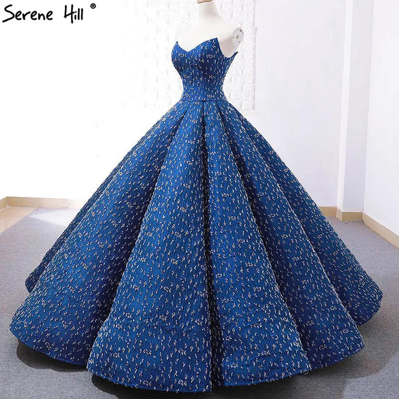 Newest Blue Luxury Full Beading Wedding Dresses 2024 Off Shoulder Sexy High-end Bridal Weddding Gown Real Photo 66675