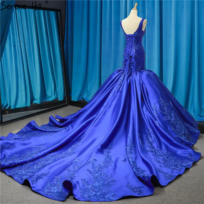 Long Luxury Lace Up Mermaid Wedding Dress Train Sexy Bridal Gowns 2024 Robe De Marriage HM66785 Custom Made