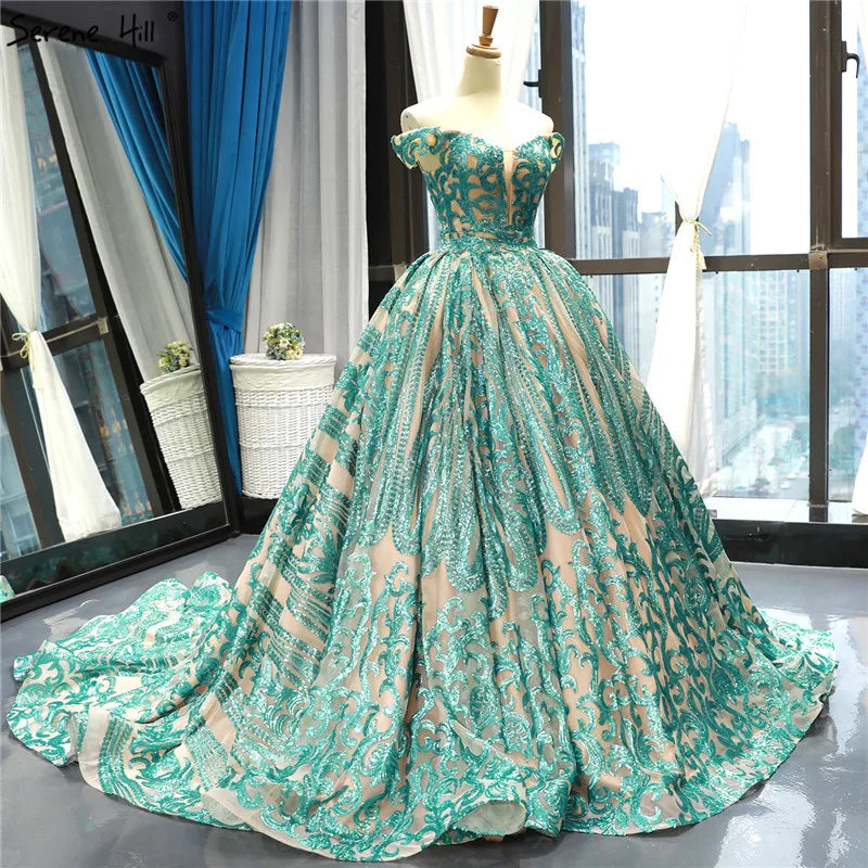 Green Sweetheart Sexy Lace Up Bridal Wedding Gowns 2024 Sleeveless Luxury Sequined Wedding Dresses Real Photo Custom Made 66778