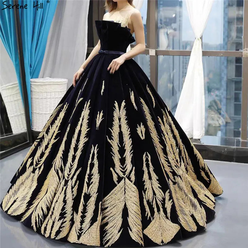 Black Gold Sleeveless Sexy Wedding Gowns 2024 Latest Design Beading Sequined Wedding Dresses Real Photo Custom Made HM66741