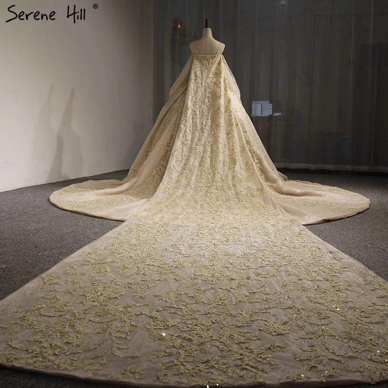 High-end Luxury Beading Sequined Tulle Wedding Dresses 2024 Sweetheart Long Sleeves Vintage Bridal Gowns Vestido De Noiva