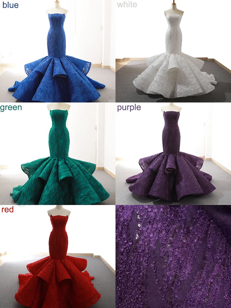 New Off Shoulder Sexy Purple Wedding Dresses 2024 Mermaid Sequined Fashion Vintage Bride Wedding Gown Real Photo HM66614
