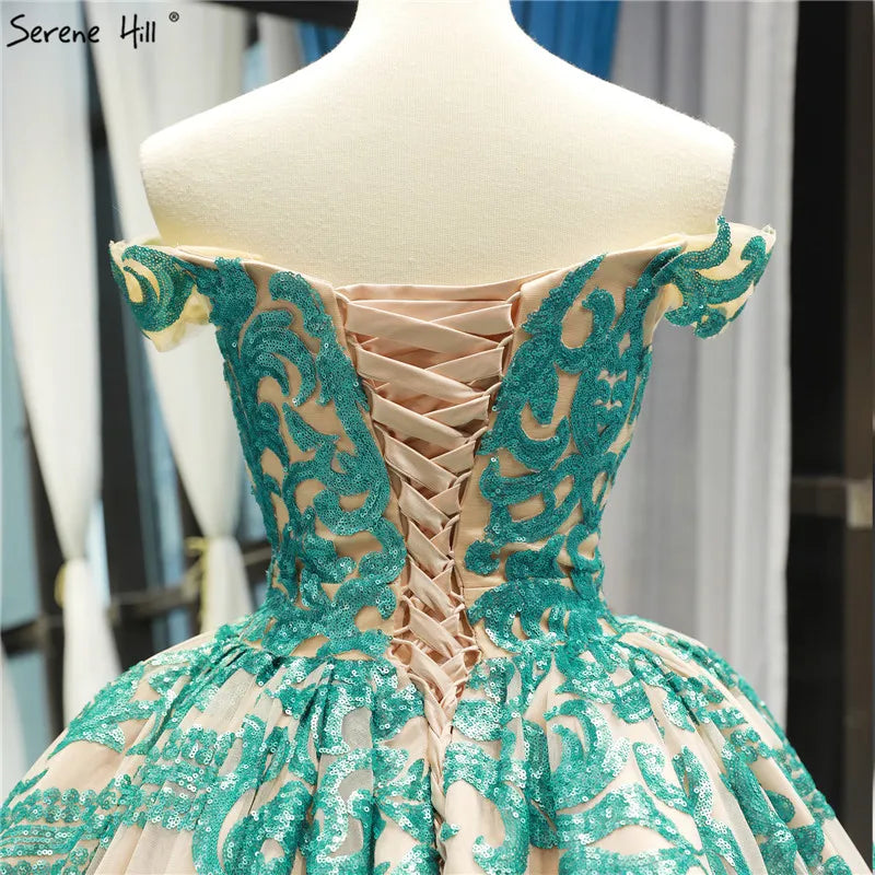 Green Sweetheart Sexy Lace Up Bridal Wedding Gowns 2024 Sleeveless Luxury Sequined Wedding Dresses Real Photo Custom Made 66778