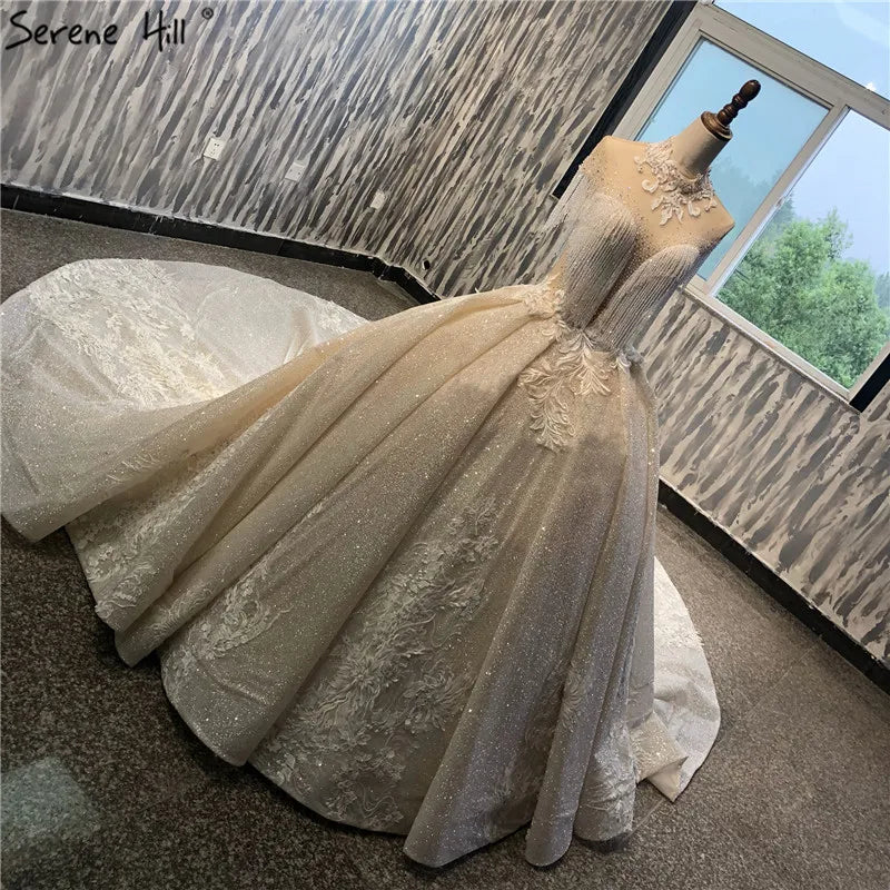 Newest High Extreme Luxury Fashion Wedding Dresses Crystal Tassel Sleeveless Sexy Lace Up Bridal Dress 2024 Real Photo HA2179