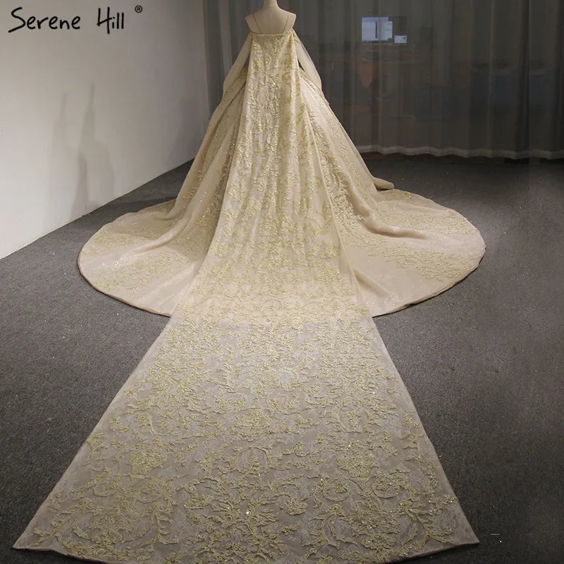 High-end Luxury Beading Sequined Tulle Wedding Dresses 2024 Sweetheart Long Sleeves Vintage Bridal Gowns Vestido De Noiva