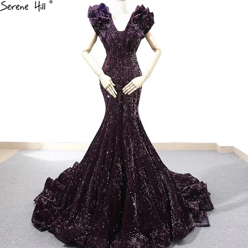 Red High-end Deep V-Neck Sleeveless Wedding Dresses Sexy Slim Sequined Mermaid Bridal Gowns 2024 Real Picture HM66736