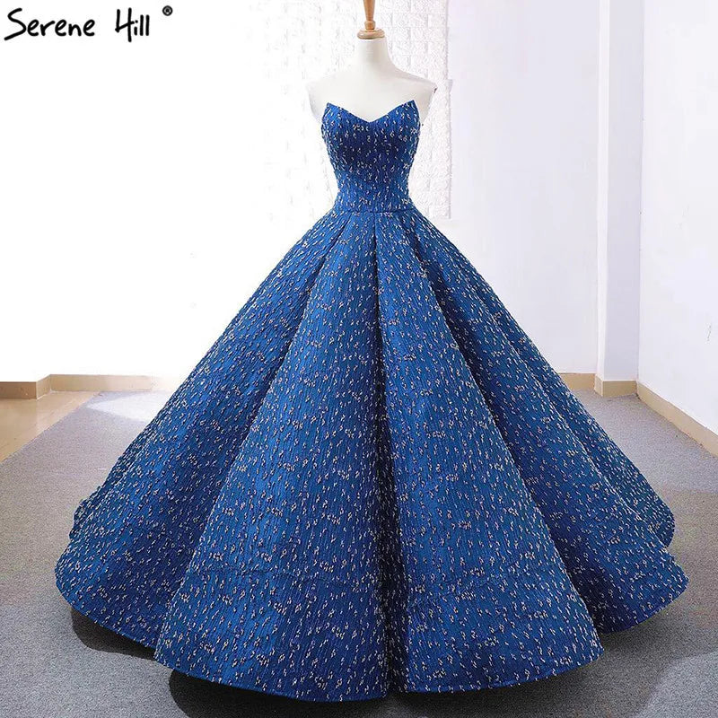 Newest Blue Luxury Full Beading Wedding Dresses 2024 Off Shoulder Sexy High-end Bridal Weddding Gown Real Photo 66675