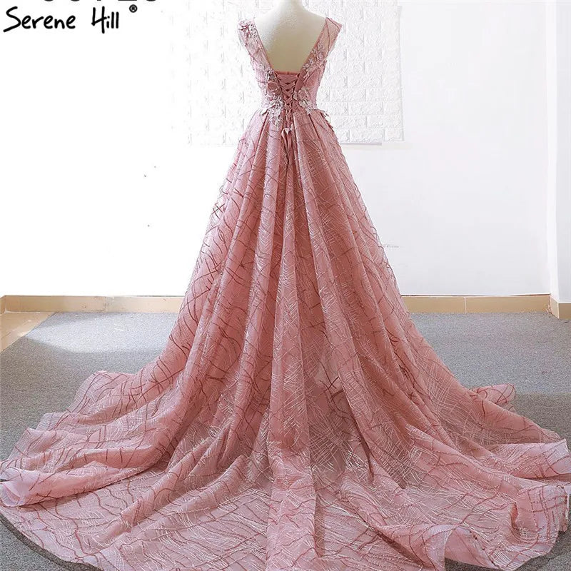 High-end Red Bean Sexy V-Neck Evening Dresses 2024 Handmade Flowers Sequined Vintage Evening Gowns Real Photo HM66719