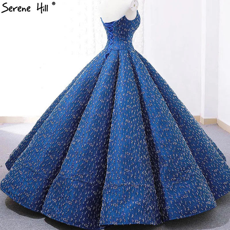 Newest Blue Luxury Full Beading Wedding Dresses 2024 Off Shoulder Sexy High-end Bridal Weddding Gown Real Photo 66675