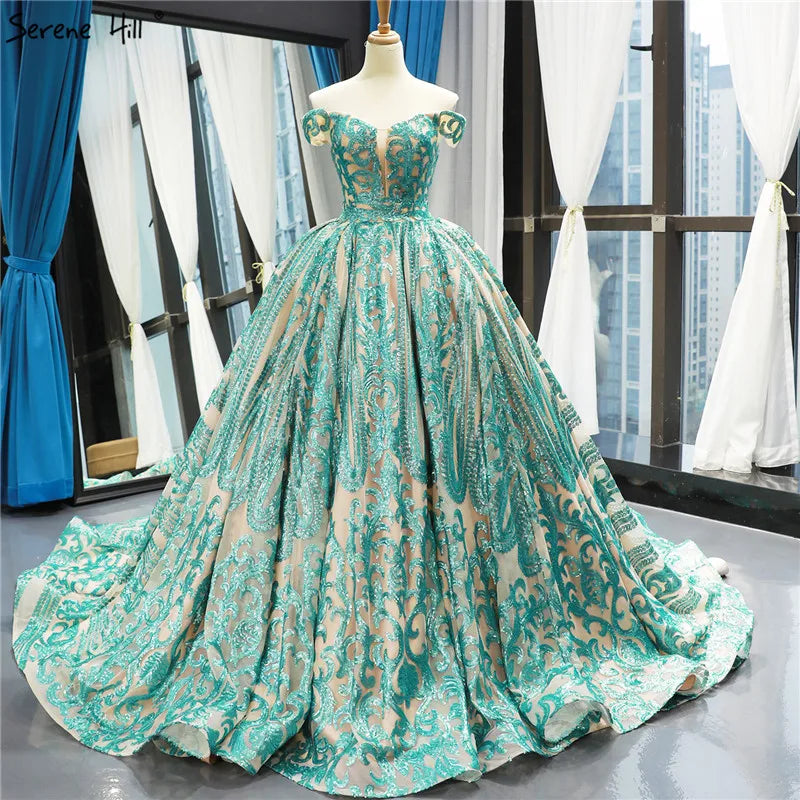Green Sweetheart Sexy Lace Up Bridal Wedding Gowns 2024 Sleeveless Luxury Sequined Wedding Dresses Real Photo Custom Made 66778