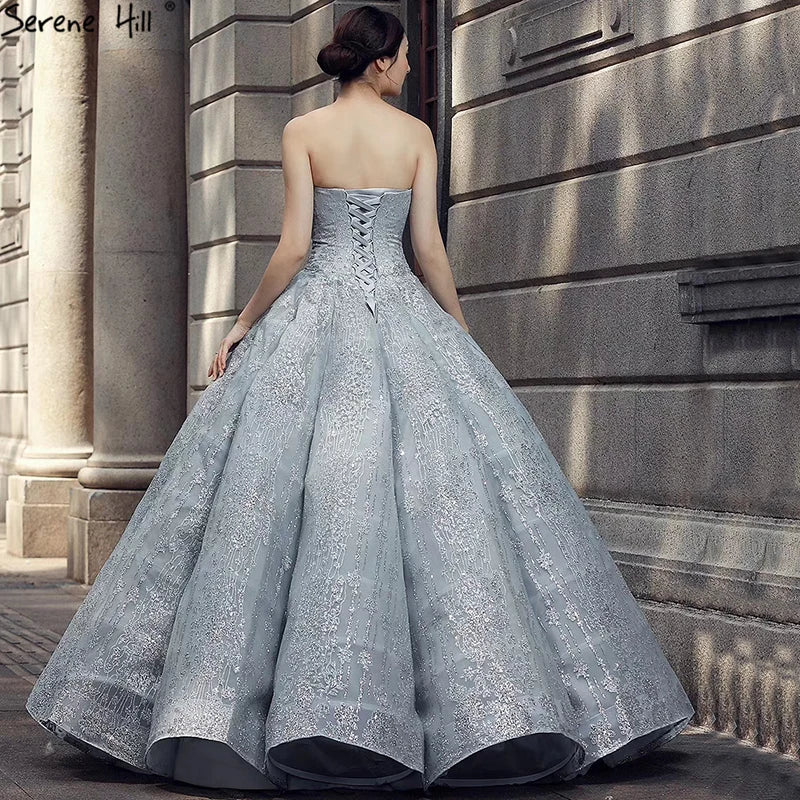 Newest Grey Off Shoulder Sexy Wedding Dress 2024 Fashion Beading Sequined Bridal Vintage Wedding Gown Real Photo 66570