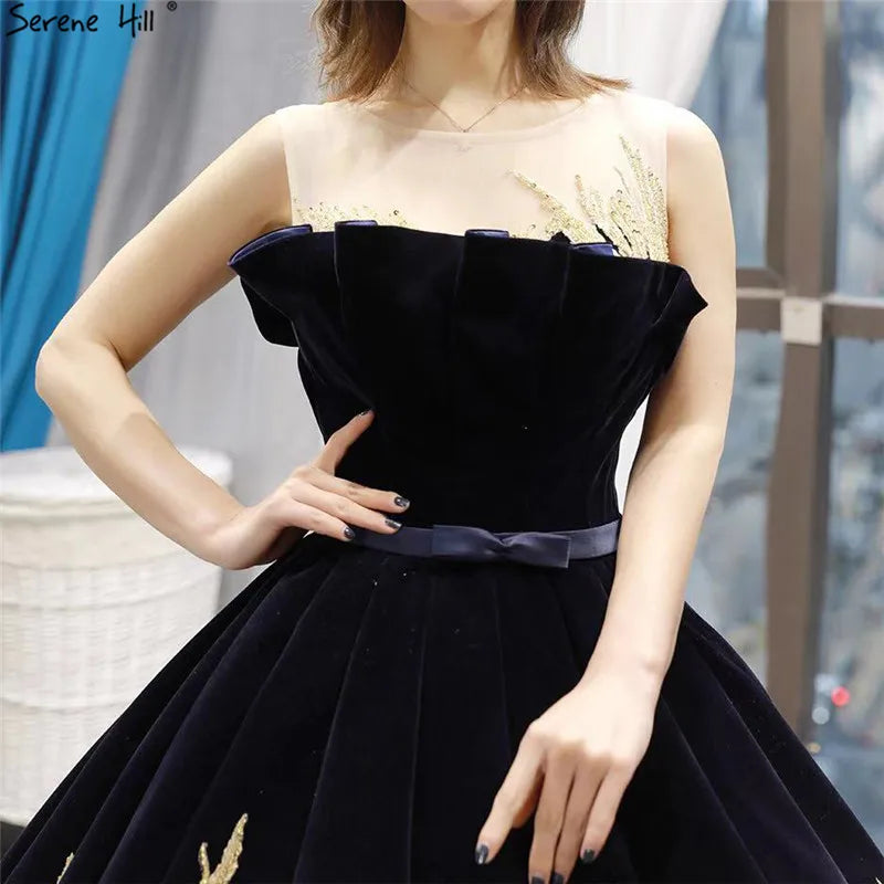 Black Gold Sleeveless Sexy Wedding Gowns 2024 Latest Design Beading Sequined Wedding Dresses Real Photo Custom Made HM66741