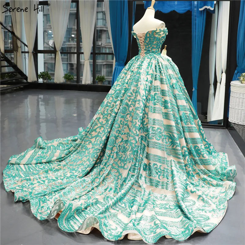 Green Sweetheart Sexy Lace Up Bridal Wedding Gowns 2024 Sleeveless Luxury Sequined Wedding Dresses Real Photo Custom Made 66778