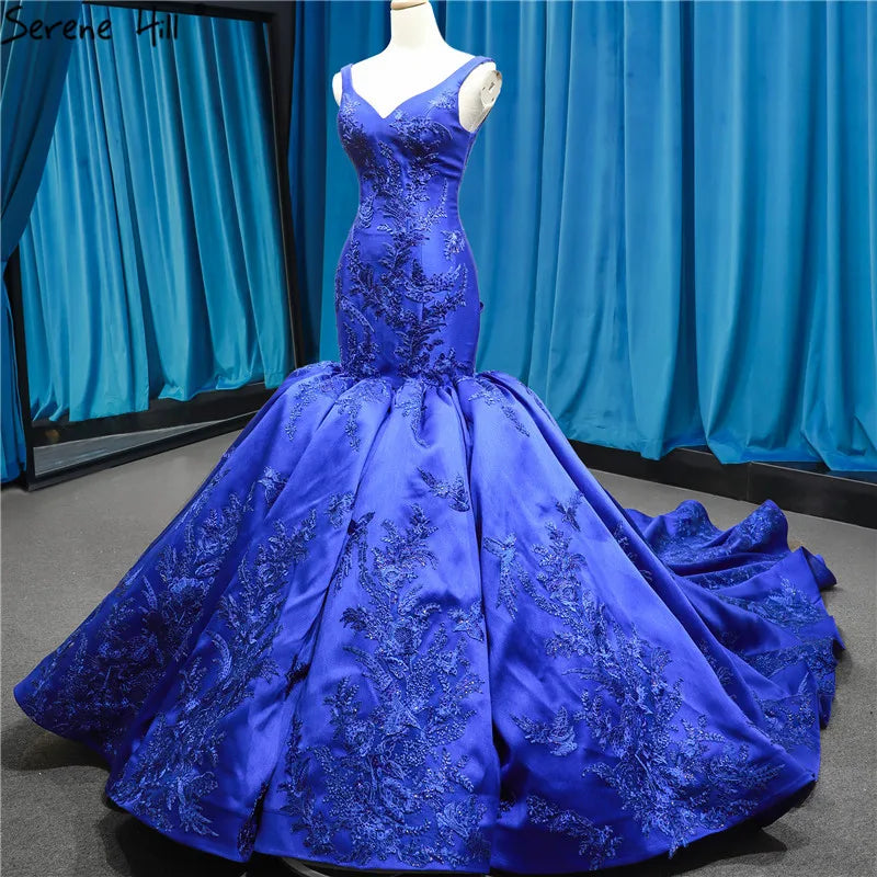 Long Luxury Lace Up Mermaid Wedding Dress Train Sexy Bridal Gowns 2024 Robe De Marriage HM66785 Custom Made