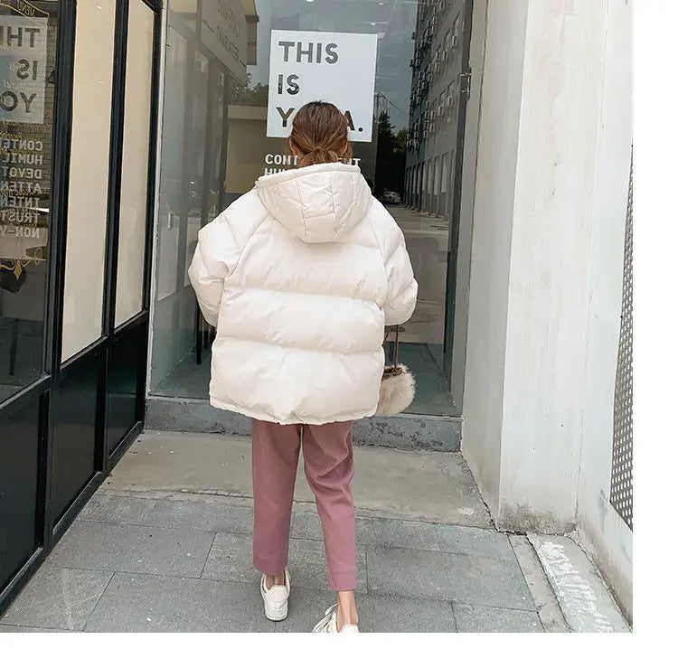 New 2020 Women Short Jacket Winter Thick Hooded Cotton Padded Coats Female Korean Loose Puffer Parkas Ladies Oversize Outwear