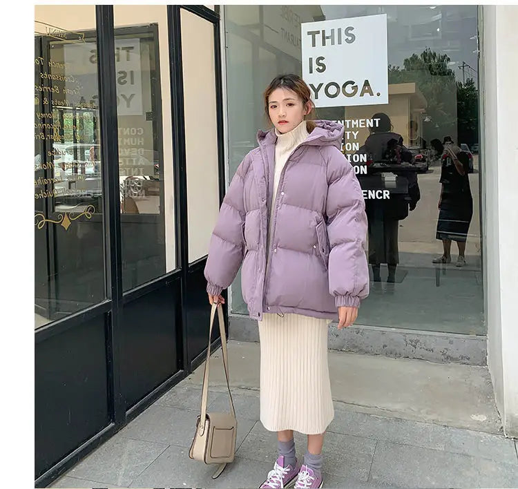New 2020 Women Short Jacket Winter Thick Hooded Cotton Padded Coats Female Korean Loose Puffer Parkas Ladies Oversize Outwear
