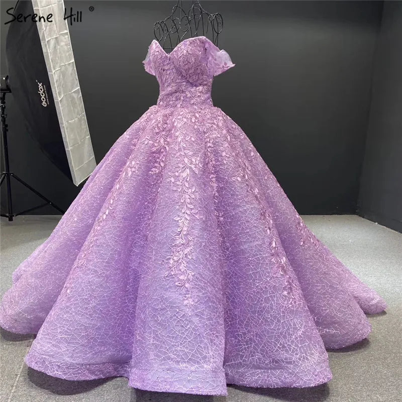 Dubai Designer Red Strapless Sexy Wedding Dresses Fashion Vintage Appliques Sequined New Bride Gowns 2024 Serene Hill HM66601