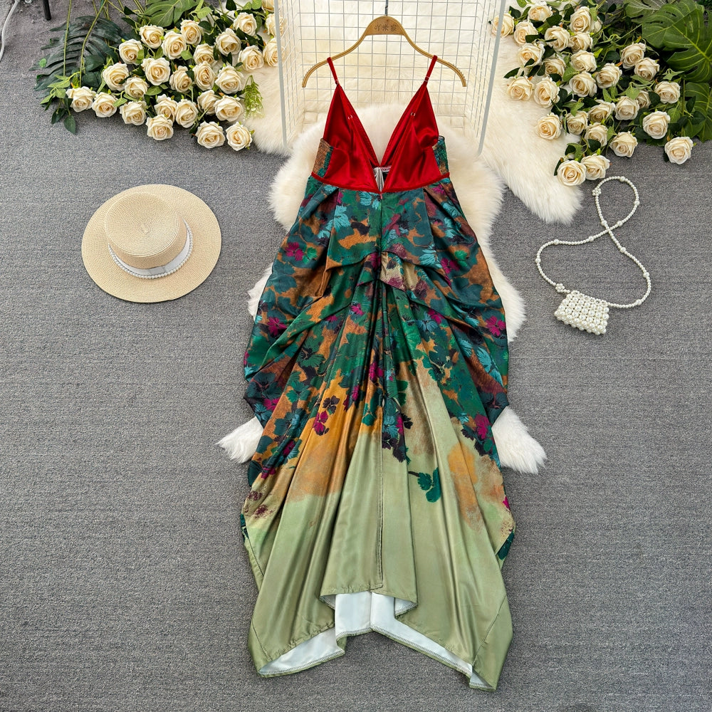 Women Fashion New Sexy Elegant Casual Midi Dress Summer Sleeveless A-Line Vintage Party Beach Holiday Robe Female Vestidos Mujer