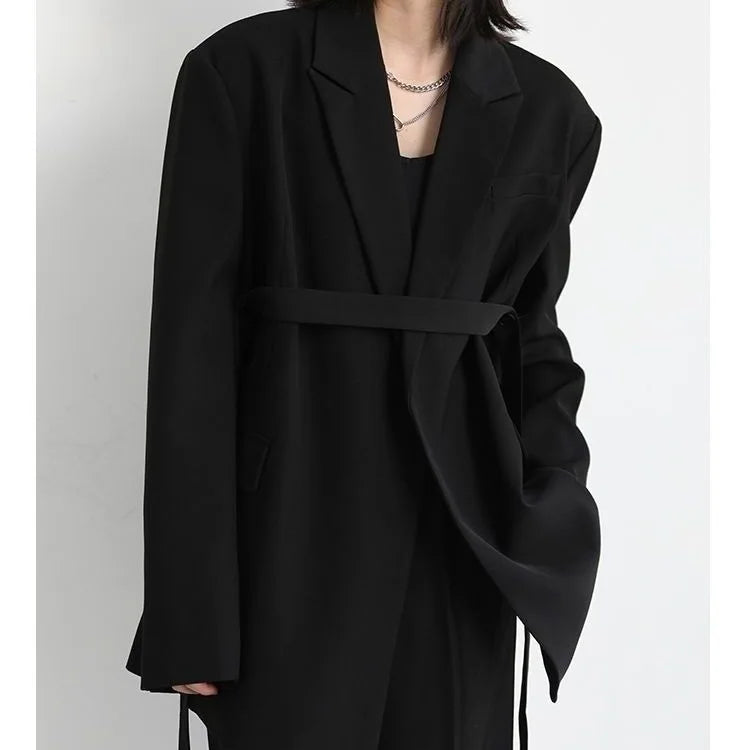 High Quality Two Piece Suit Pant Set White Long Sleeve Loose and Casual Blazer Jacket Medium Length With Wide Leg Pants
