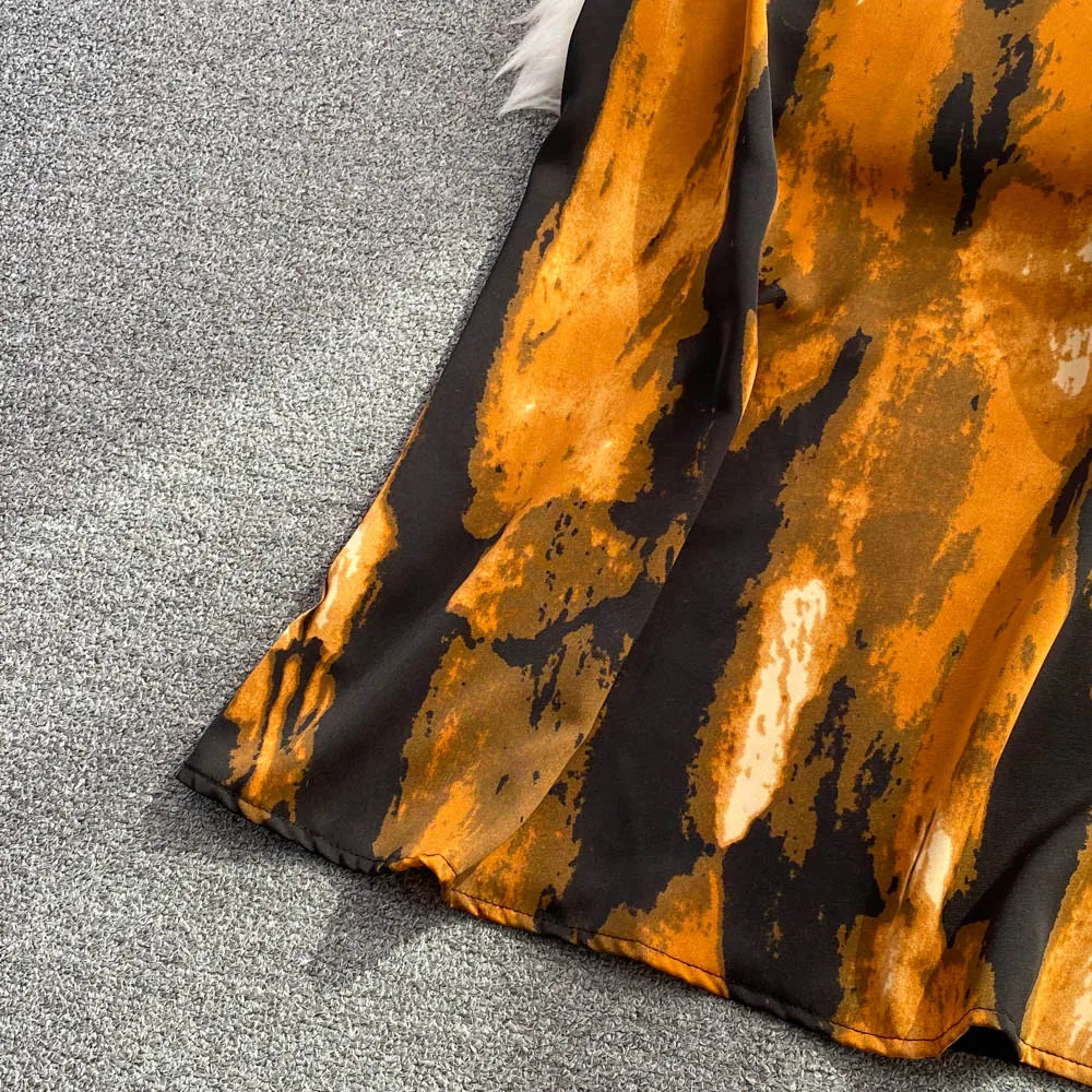 Vintage Women Casual Print Long Party Dress Elegant and Chic A-Line Leopard Prom Birthday Clothes Female Fashion Robe Autumn New
