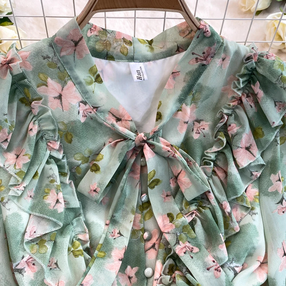 Summer Women Fashion Floral Print Casual Midi Dress Short Sleeve A-Line Maxi Boho Holiday Clothes Female Long Robe Mujers New