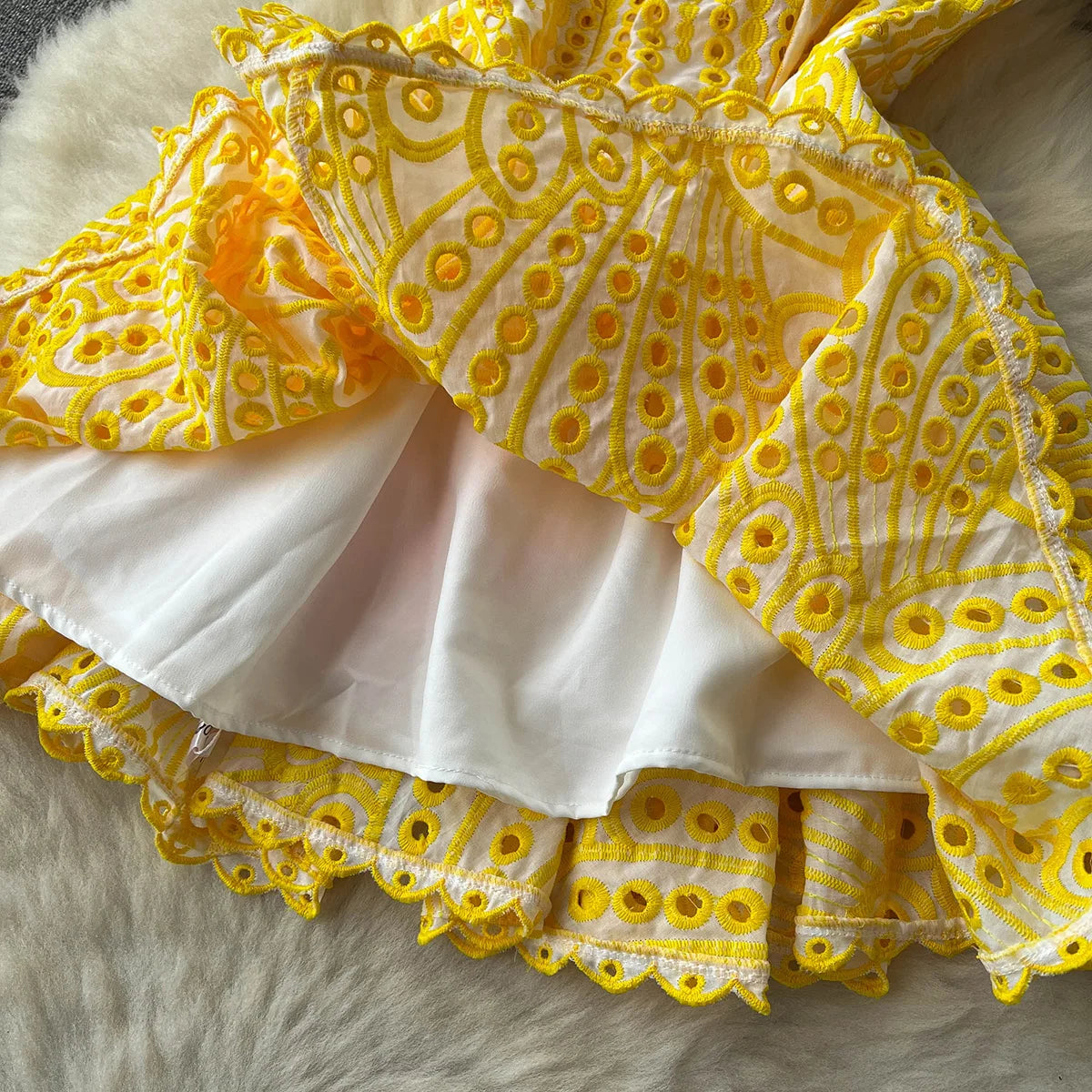 Summer Clothes For Women Ruffle Cutwork Embroidery Dress 2023 Party Sexy Off Shoulder Dress Vacation Mini Beach Dress Sundress