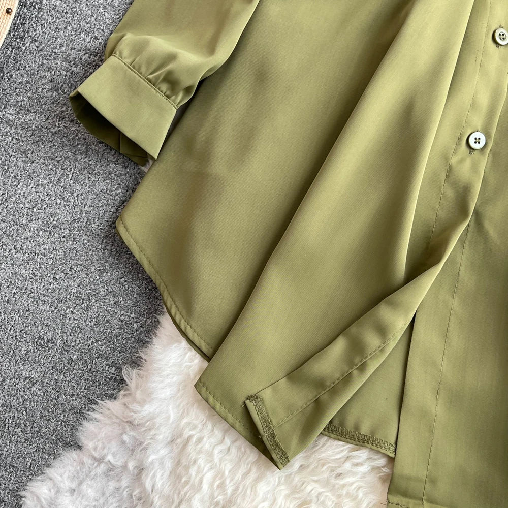 Autumn Women Elegant Casual Solid Shirts Tops Long Sleeve Vintage Party Birthday Blusas Female Chic Outerwear Blouses Clothes