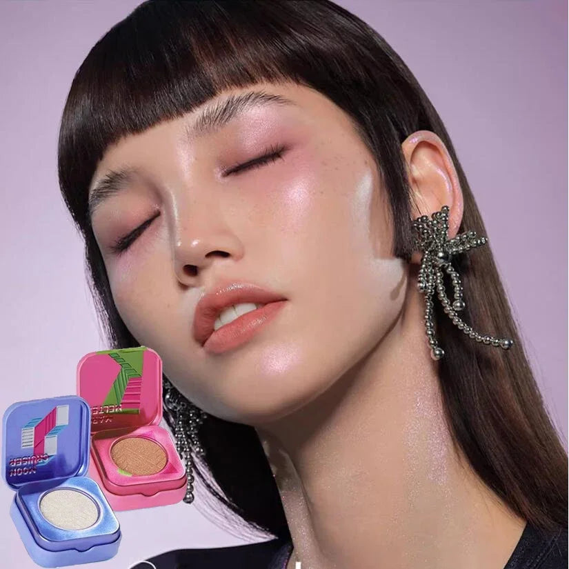 Kaleidos Highlighting Chameleon Diamond Face Highlighter & Glitter Palette Chrome Metallic Eyeshadow Makeup