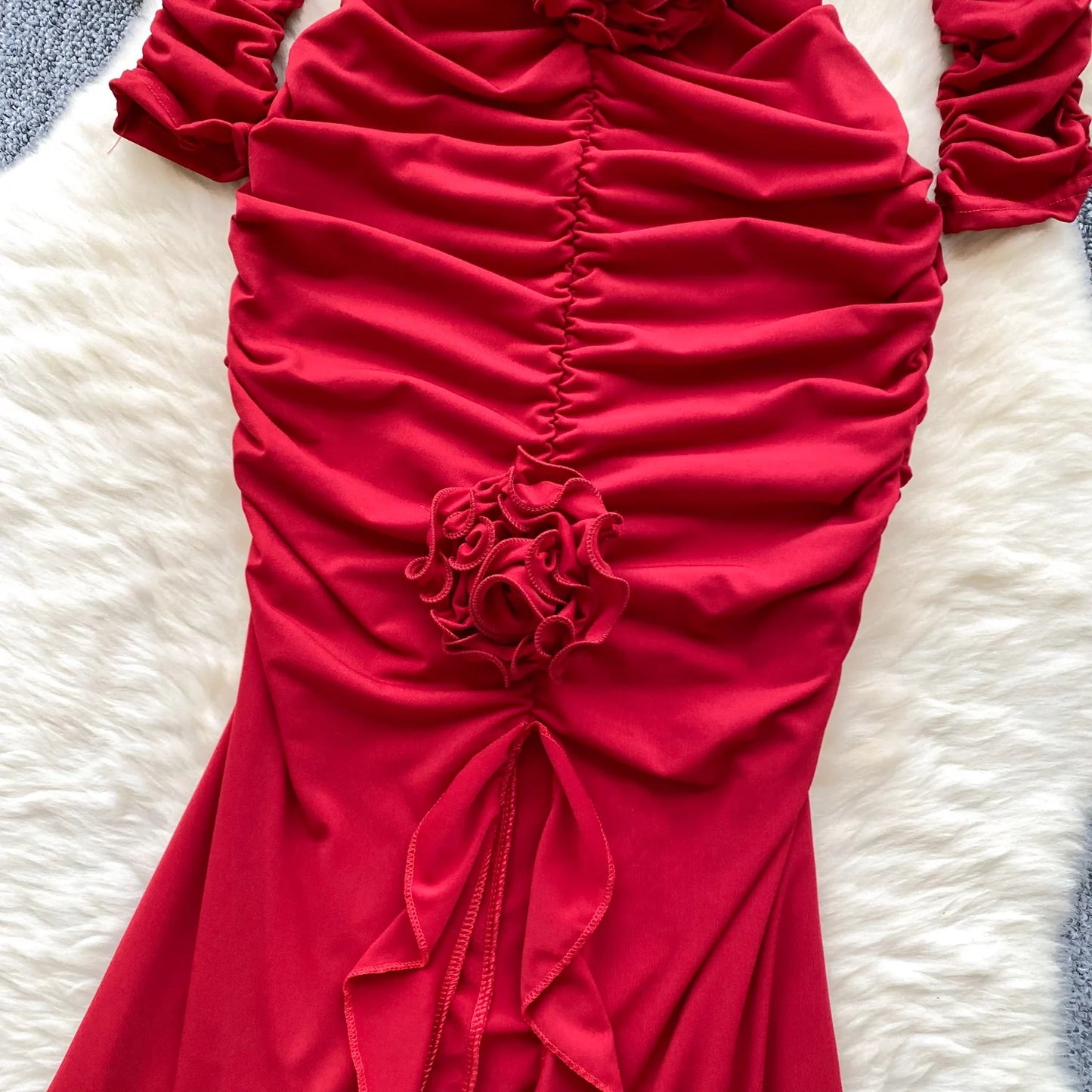 Sexy Elegant and Chic Women Pleated Mermaid Dress Strapless Bodycon Slim Evening Party Christmas Dresses Female Clothes Mujers