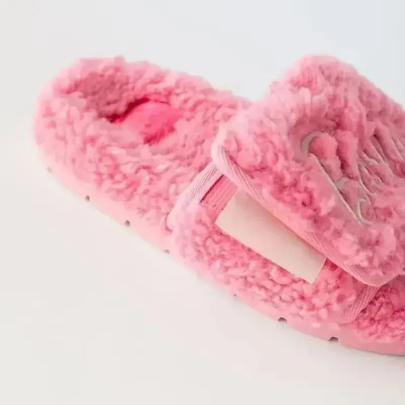 2024 Barbie Plush Kawaii Slippers Women's Y2k Autumn Winter Warm Home Indoor Thick Bottom Flat Bottom Open Toe Slippers Cute Sho