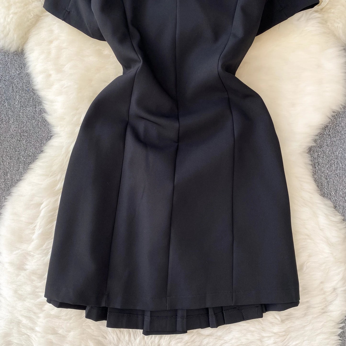 Retro Black Blazer Dress Women Lapel Short Sleeved Short Dresses Summer Casual Short Sleeve Slim Bandage Dress Vestidos