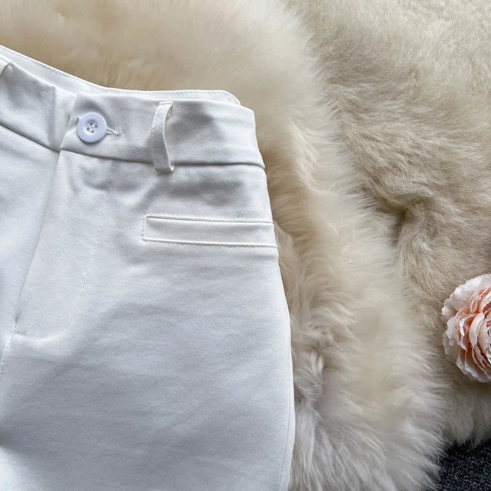 Spring Autumn Retro Flare Pants Women Casual High Waist Draping Slim Wide Leg Bottom Long Pants Korean White Black Trousers