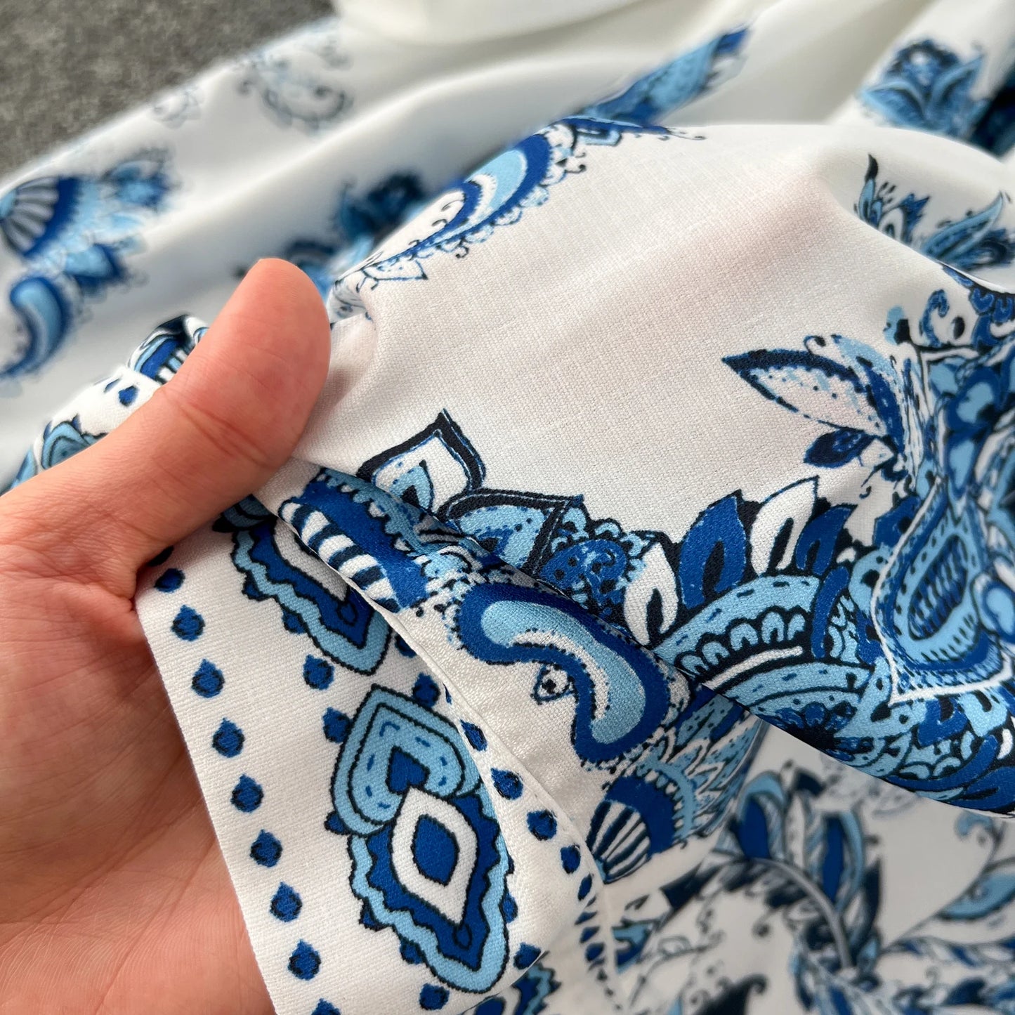 Vintage Print Elegant V-eck Single Breasted Lantern Long Sleeve Dress A-line Casual Women Fashion Summer Spring Vestidos