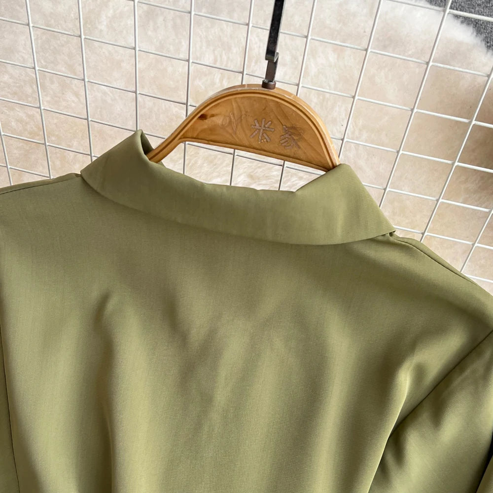 Autumn Women Elegant Casual Solid Shirts Tops Long Sleeve Vintage Party Birthday Blusas Female Chic Outerwear Blouses Clothes