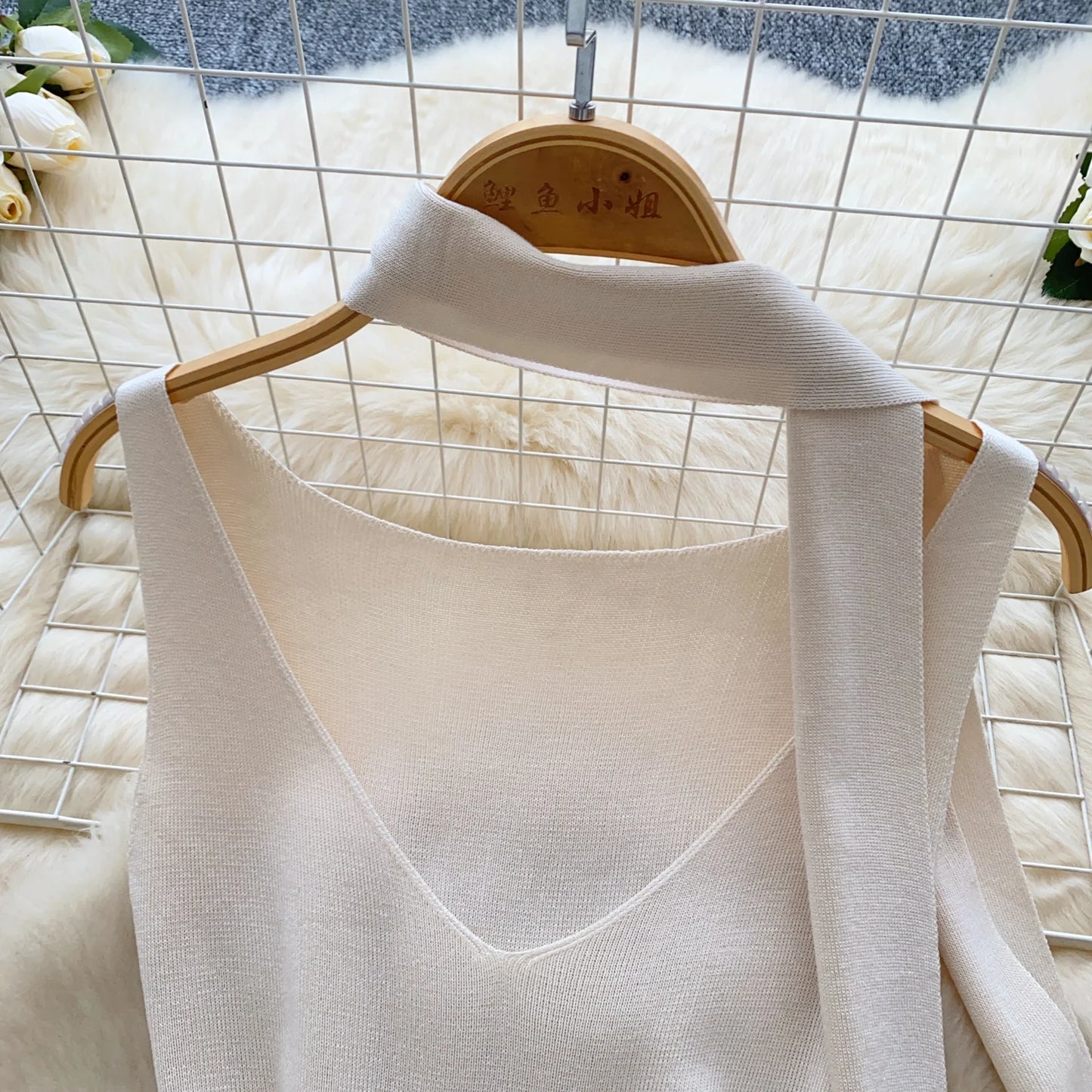 Sexy V-Neck Knitted Mini Dress for Women Elegant Spaghetti Strap Ribbon Slim Dresses One Piece Solid Female Clothes Autumn New