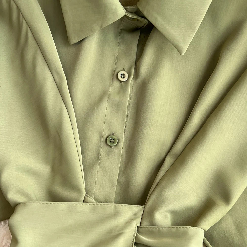 Autumn Women Elegant Casual Solid Shirts Tops Long Sleeve Vintage Party Birthday Blusas Female Chic Outerwear Blouses Clothes