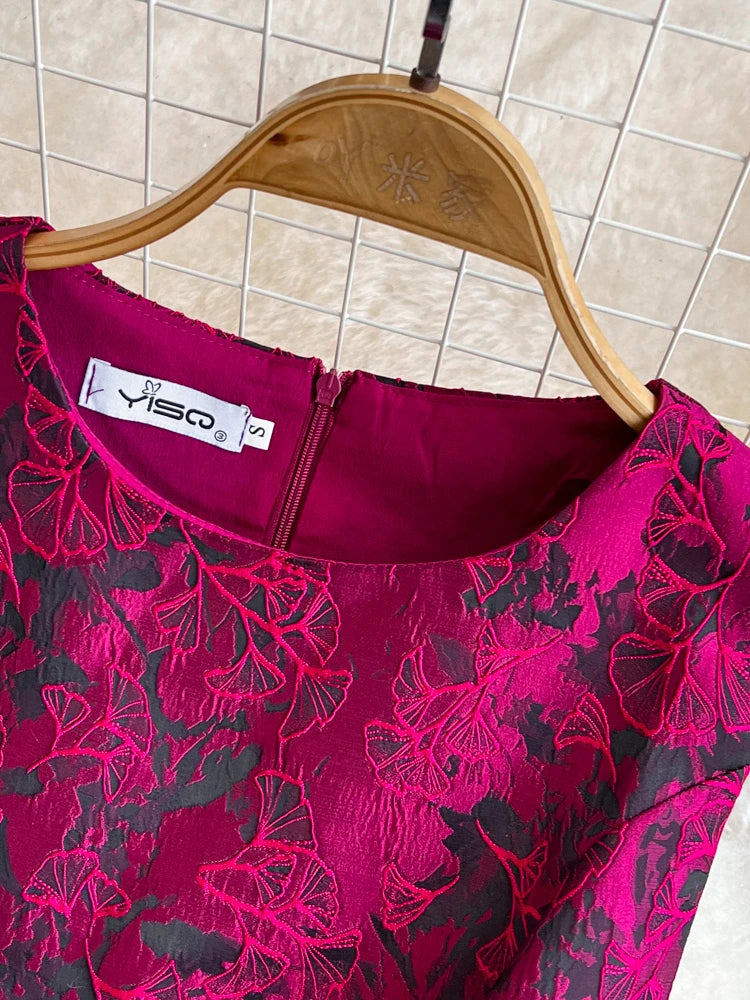 Women Vintage Floral Dresses Summer Slim A-line Sleeveless Party Dresses Ladies Elegant O-neck Casual Midi Dress Vestidos