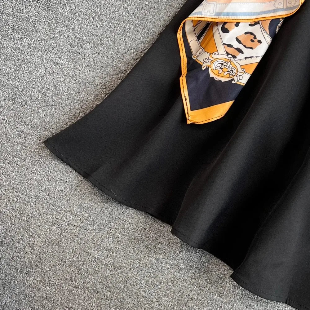 Elegant Office Lady Long Dress Women Spring Summer Sleeveless Patchwork Black Dress Party Dress Vestidos