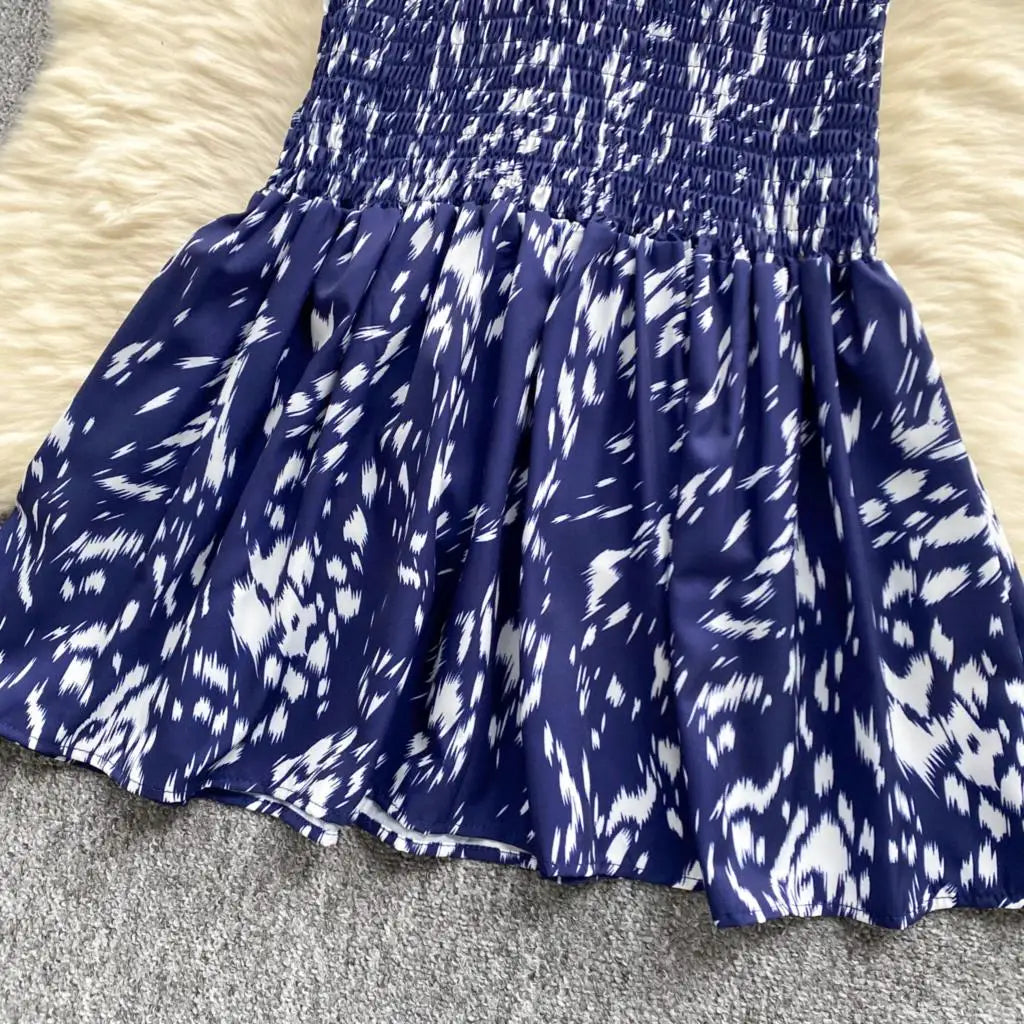 Women Casual Vintage Print Ruffle Long Dress Autumn Elegant V Neck Lantern Sleeve Party Mermaid Dresses Holiday Female Mujer New