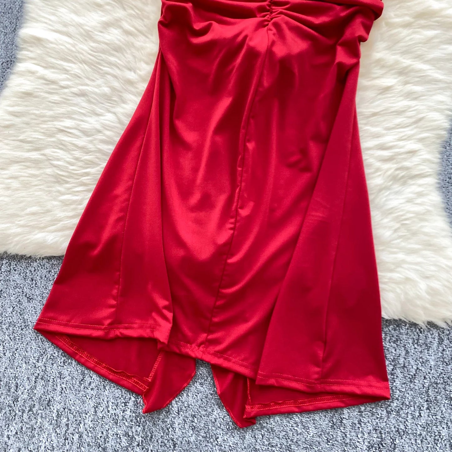 Sexy Elegant and Chic Women Pleated Mermaid Dress Strapless Bodycon Slim Evening Party Christmas Dresses Female Clothes Mujers