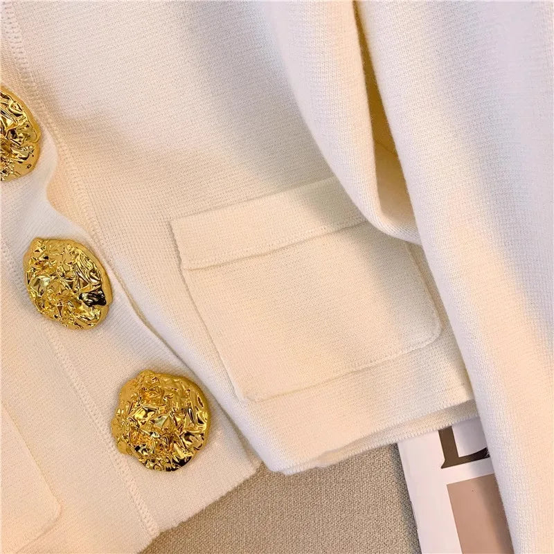 Vintage Trendy V-neck Cardigan for Spring and Autumn New Women Long Sleeve Sweater Jacket Elegant Chic Knitted Thin Coat Female