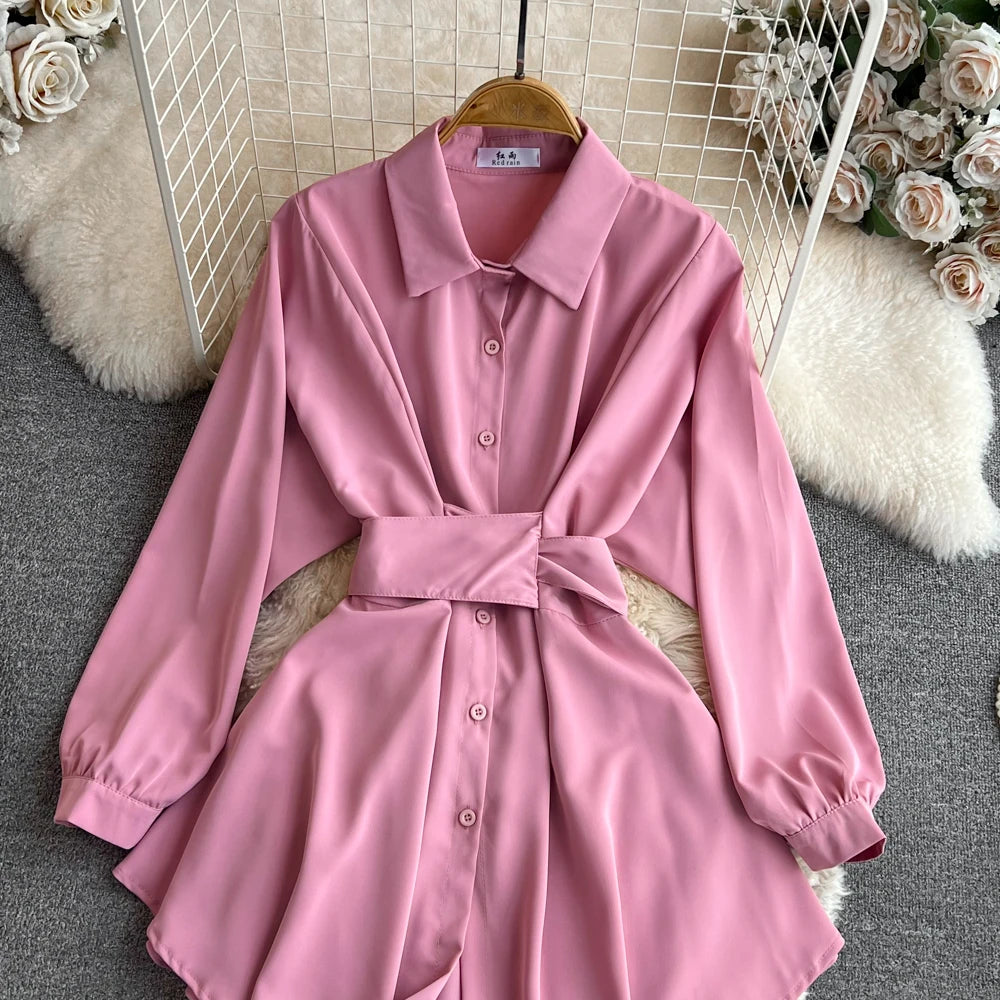 Autumn Women Elegant Casual Solid Shirts Tops Long Sleeve Vintage Party Birthday Blusas Female Chic Outerwear Blouses Clothes