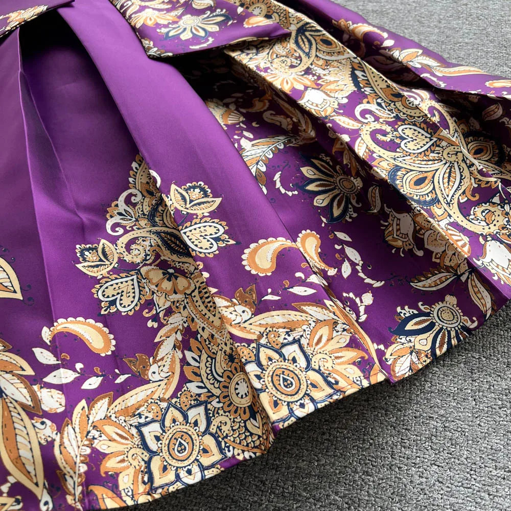 Pinkou Women Elegant Print Maxi Dress Cross V Neck Bow Tie Sashes Three Quarter Sleeve Female Chic Wrap Dresses Vestido QA815